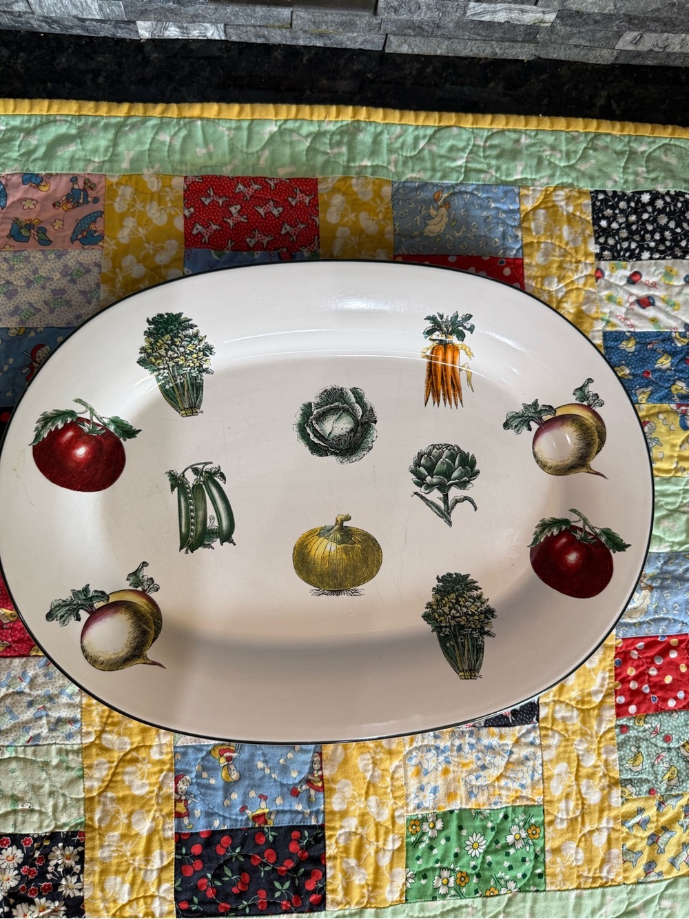 Vintage Pfaltzgraff Farmer’s Market Oval Serving Platter